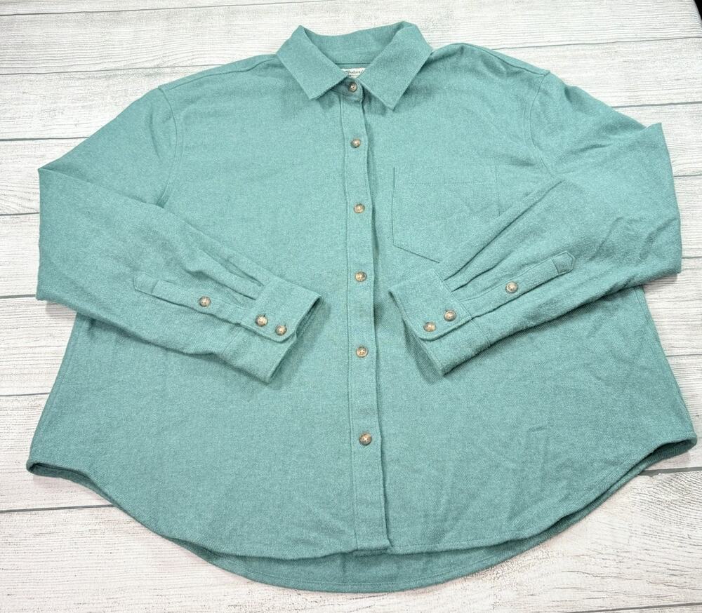 Madewell Women’s Flannel Kempton Button Up Shirt 100% Cotton Faded Shale Size M